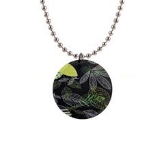 Leaves Floral Pattern Nature 1  Button Necklace