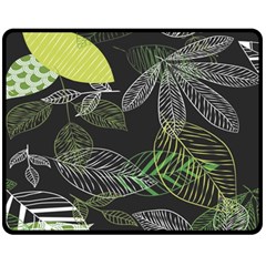 Leaves Floral Pattern Nature Two Sides Fleece Blanket (medium)