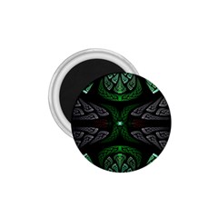 Fractal Green Black 3d Art Floral Pattern 1 75  Magnets by Cemarart