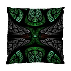 Fractal Green Black 3d Art Floral Pattern Standard Cushion Case (one Side)