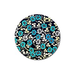 Blue Flower Floral Flora Naure Pattern Magnet 3  (round)