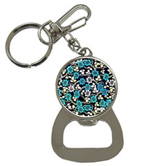 Blue Flower Floral Flora Naure Pattern Bottle Opener Key Chain