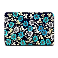 Blue Flower Floral Flora Naure Pattern Small Doormat