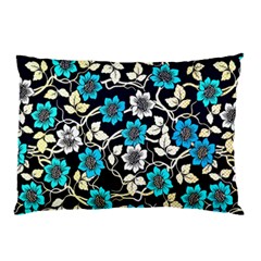 Blue Flower Floral Flora Naure Pattern Pillow Case by Cemarart