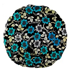 Blue Flower Floral Flora Naure Pattern Large 18  Premium Round Cushions