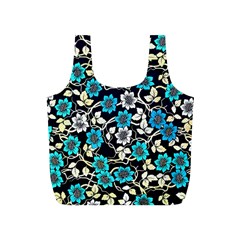 Blue Flower Floral Flora Naure Pattern Full Print Recycle Bag (s)