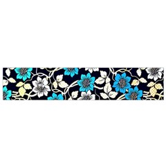 Blue Flower Floral Flora Naure Pattern Small Premium Plush Fleece Scarf