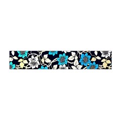 Blue Flower Floral Flora Naure Pattern Premium Plush Fleece Scarf (mini)