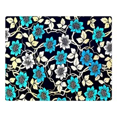 Blue Flower Floral Flora Naure Pattern Premium Plush Fleece Blanket (large) by Cemarart