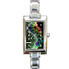 Digital Art Fractal Abstract Artwork 3d Floral Pattern Waves Vortex Sphere Nightmare Rectangle Italian Charm Watch