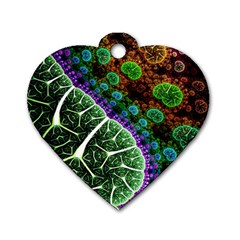 Digital Art Fractal Abstract Artwork 3d Floral Pattern Waves Vortex Sphere Nightmare Dog Tag Heart (two Sides)