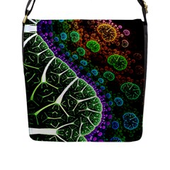 Digital Art Fractal Abstract Artwork 3d Floral Pattern Waves Vortex Sphere Nightmare Flap Closure Messenger Bag (l)