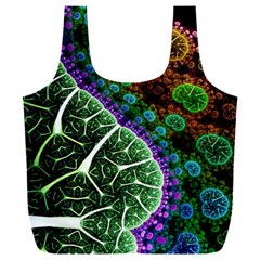 Digital Art Fractal Abstract Artwork 3d Floral Pattern Waves Vortex Sphere Nightmare Full Print Recycle Bag (XXL)