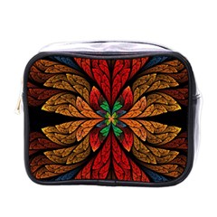 Fractal Floral Flora Ring Colorful Neon Art Mini Toiletries Bag (one Side)