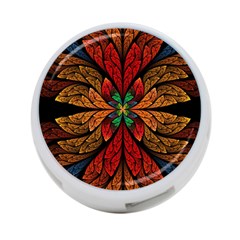 Fractal Floral Flora Ring Colorful Neon Art 4-port Usb Hub (two Sides)