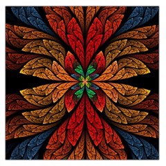 Fractal Floral Flora Ring Colorful Neon Art Square Satin Scarf (36  X 36 )