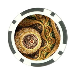 Fractal Floral Ornament Wave Vintage Retro Poker Chip Card Guard (10 Pack)