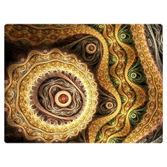 Fractal Floral Ornament Wave Vintage Retro Two Sides Premium Plush Fleece Blanket (extra Small) by Cemarart