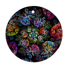 Floral Fractal 3d Art Pattern Ornament (round) by Cemarart