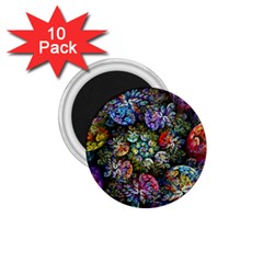 Floral Fractal 3d Art Pattern 1 75  Magnets (10 Pack) 