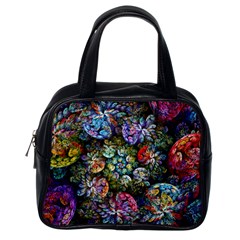 Floral Fractal 3d Art Pattern Classic Handbag (one Side)