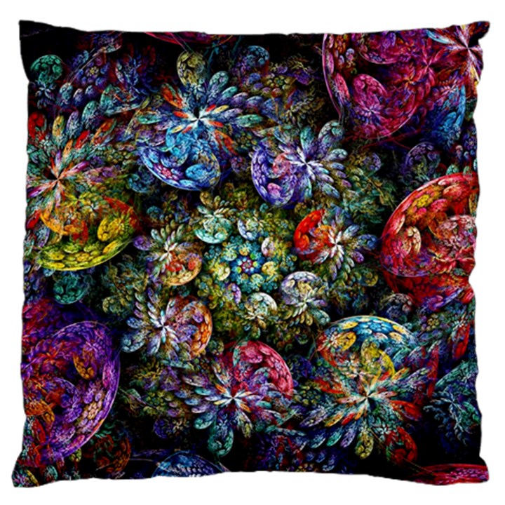 Floral Fractal 3d Art Pattern Standard Premium Plush Fleece Cushion Case (One Side)