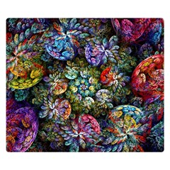 Floral Fractal 3d Art Pattern Two Sides Premium Plush Fleece Blanket (small)