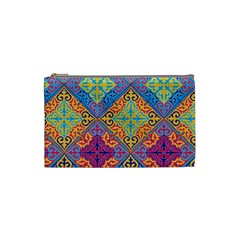 Colorful Flora Flora Kazakh Pattern Cosmetic Bag (small)