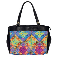 Colorful Flora Flora Kazakh Pattern Oversize Office Handbag (2 Sides)