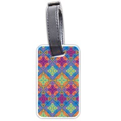 Colorful Flora Flora Kazakh Pattern Luggage Tag (one Side)