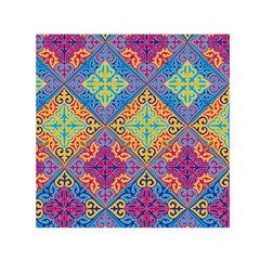 Colorful Flora Flora Kazakh Pattern Square Satin Scarf (30  X 30 )