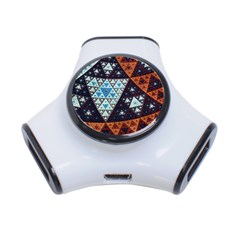 Fractal Triangle Geometric Abstract Pattern 3-port Usb Hub