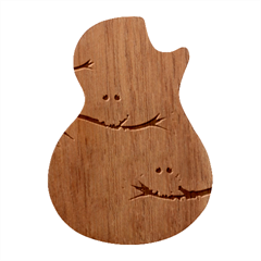 Owls Family Stripe Tree Guitar Shape Wood Guitar Pick Holder Case And Picks Set
