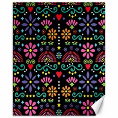 Mexican Folk Art Seamless Pattern Canvas 11  X 14  by Bedest