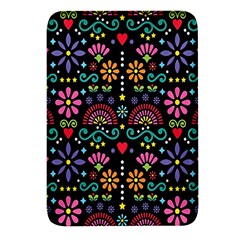 Mexican Folk Art Seamless Pattern Rectangular Glass Fridge Magnet (4 Pack) by Bedest