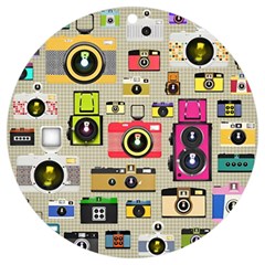 Retro Camera Pattern Graph Uv Print Acrylic Ornament Round