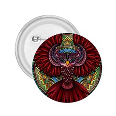 Colorful Owl Art Red Owl 2 25  Buttons