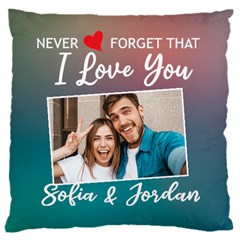 Personalized I Love You Couple Photo Name Baby Flannel Cushion - 16  Baby Flannel Cushion Case (Two Sides)