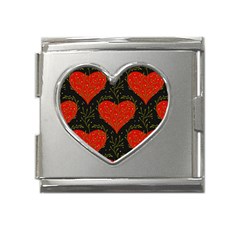 Love Hearts Pattern Style Mega Link Heart Italian Charm (18mm) by Grandong