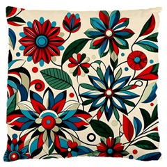 Flora Pattern Flower 16  Baby Flannel Cushion Case (two Sides)