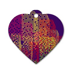 Building Architecture City Facade Dog Tag Heart (one Side)