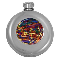 Hexagon Honeycomb Pattern Round Hip Flask (5 Oz)