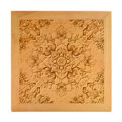 Floral Flora Flower Flowers Nature Pattern Wood Photo Frame Cube