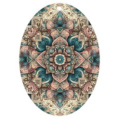 Floral Flora Flower Flowers Nature Pattern Uv Print Acrylic Ornament Oval