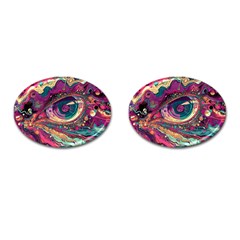 Human Eye Pattern Cufflinks (oval)