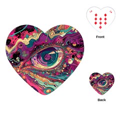 Human Eye Pattern Playing Cards Single Design (heart)