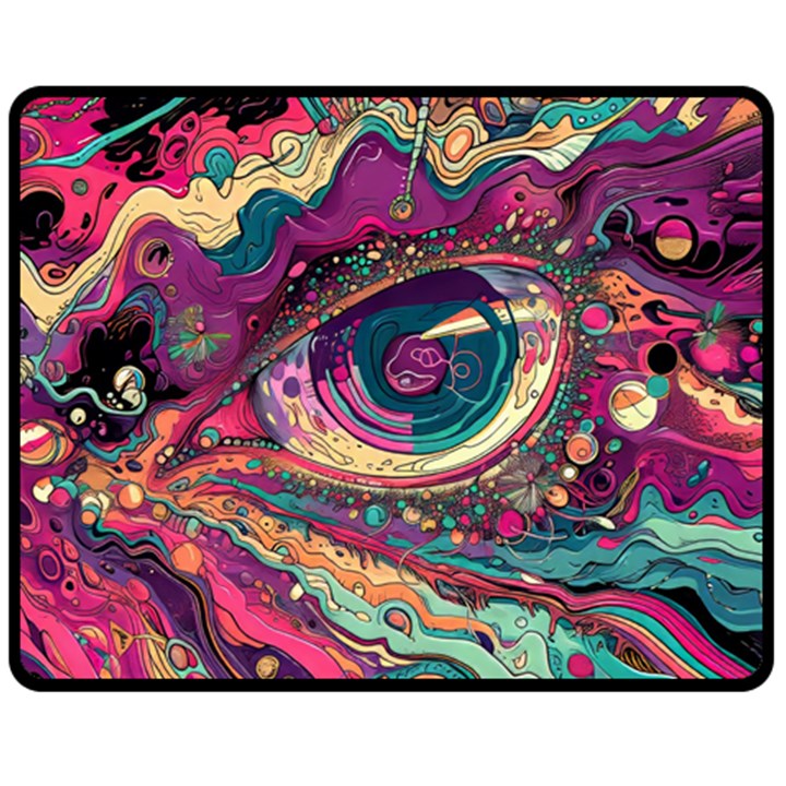 Human Eye Pattern Fleece Blanket (Medium)