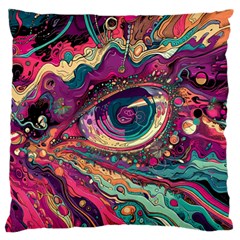 Human Eye Pattern Large Premium Plush Fleece Cushion Case (one Side)