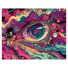 Human Eye Pattern Two Sides Premium Plush Fleece Blanket (teen Size)