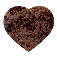 Human Eye Pattern Heart Wood Jewelry Box